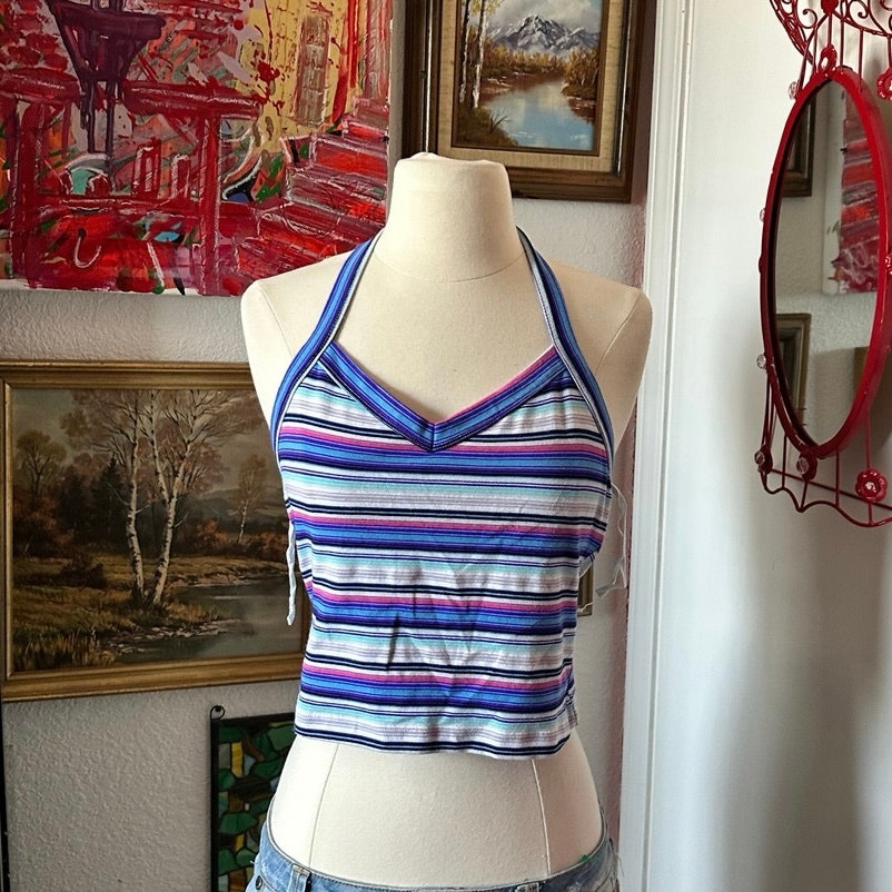 Rad Multicolor Halter Top Vintage